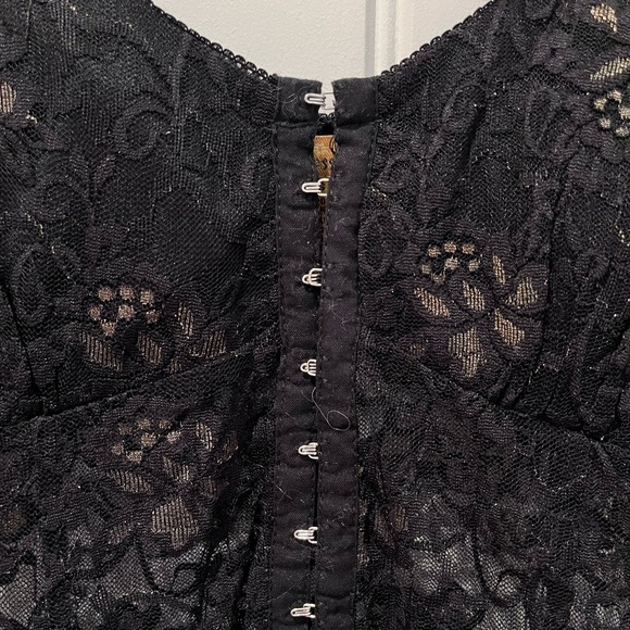 Vintage 90s Black Lace High-Low Dress Goth Witchy Emo Whimsigoth Flowy Y2K - Picture 4 of 14